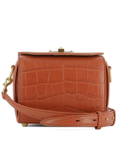 Shop Alexander Mcqueen Orange Leather Shoulder Bag