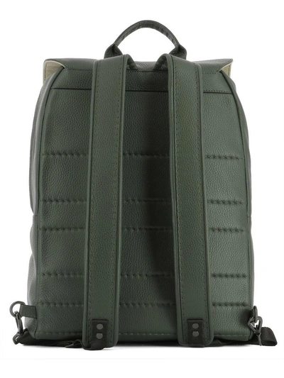 Shop Zanellato Military Green Leather Backpack
