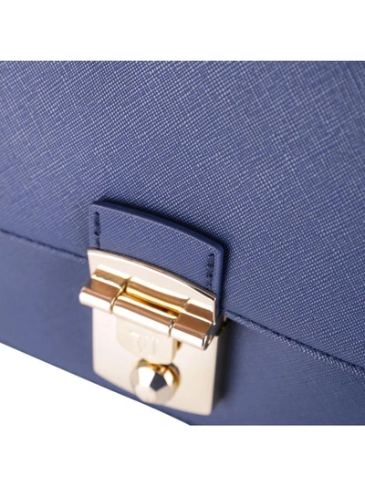 Shop Trussardi Levanto" Saffiano Faux Leather Shoulder Bag" In Blue