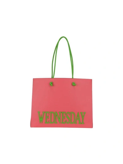 Shop Alberta Ferretti Rainbow Week Fluo Shopping Bag In Pink