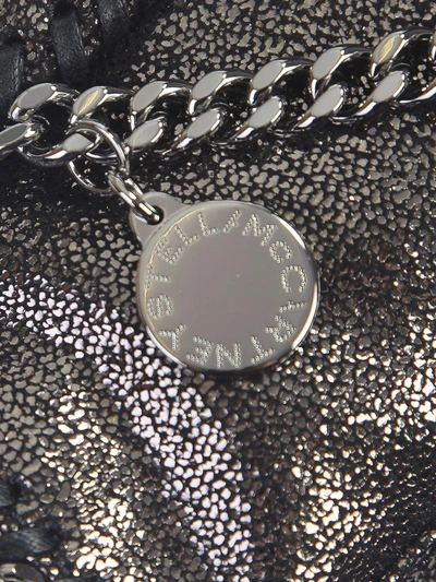 Shop Stella Mccartney Faux Leather Mini Falabella Bag In Metallic