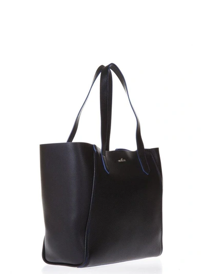 Shop Hogan Black Leather Blu Inner Shopping Bag