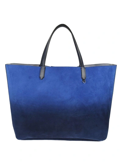 Shop Givenchy Reversible Logo Tote In Blue-silver