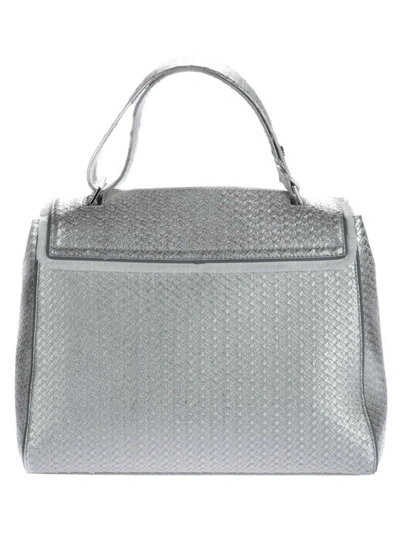 Shop Orciani Wave Platino Tote In Silver
