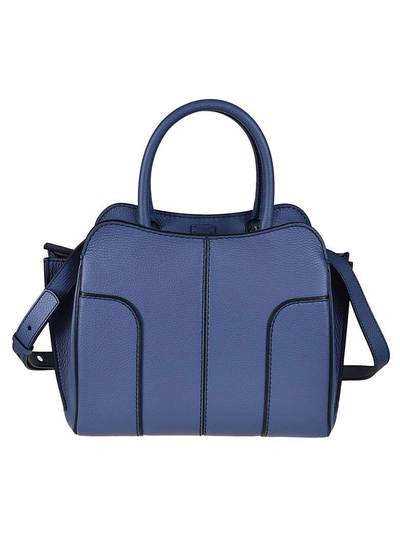 Shop Tod's Contrast Trim Tote In Blue