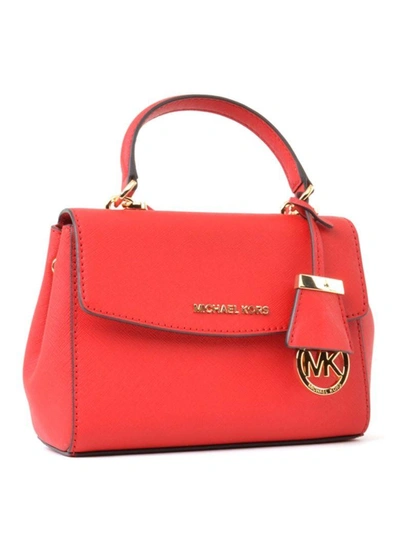 Shop Michael Michael Kors Crossbody In Red Saffiano Leather