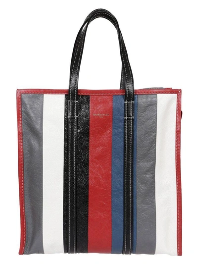 Shop Balenciaga Striped Shopper Bag In Multicolor