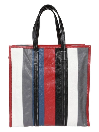 Shop Balenciaga Striped Shopper Bag In Multicolor