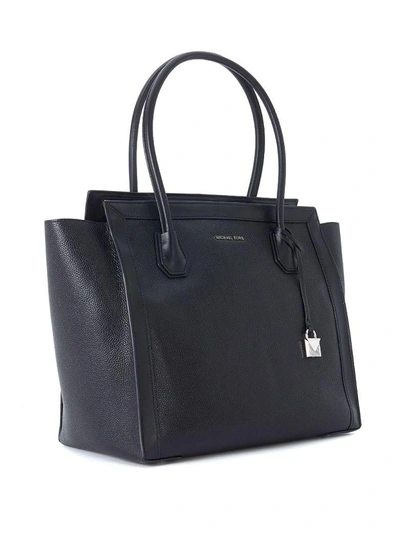 Shop Michael Kors Mercer Studio Black Leather Shoulder Bag In Nero