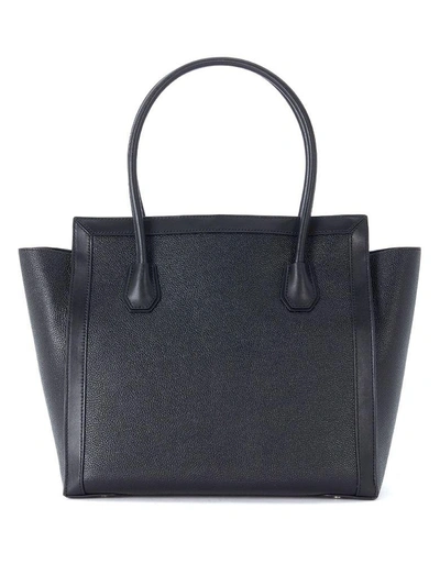 Shop Michael Kors Mercer Studio Black Leather Shoulder Bag In Nero