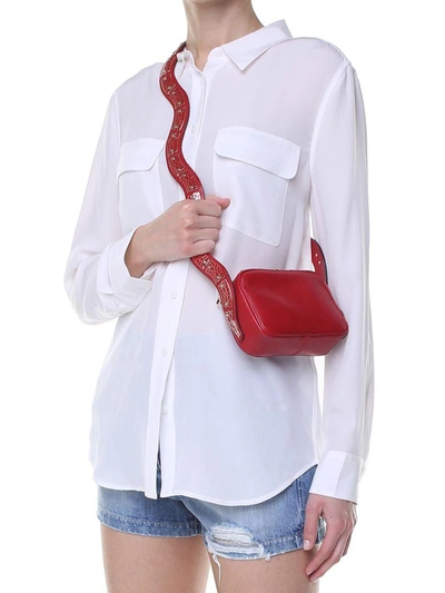 Red Valentino Mini Sin Snake-embellished Leather Shoulder Bag In Rosso |  ModeSens
