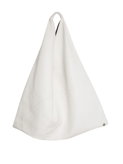 Shop Mm6 Maison Margiela Japanese White Leather Bag In Bianco