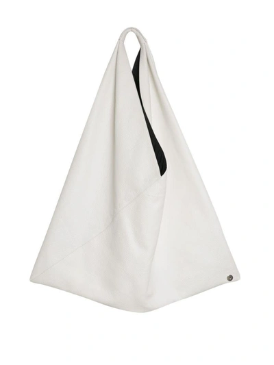 Shop Mm6 Maison Margiela Japanese White Leather Bag In Bianco
