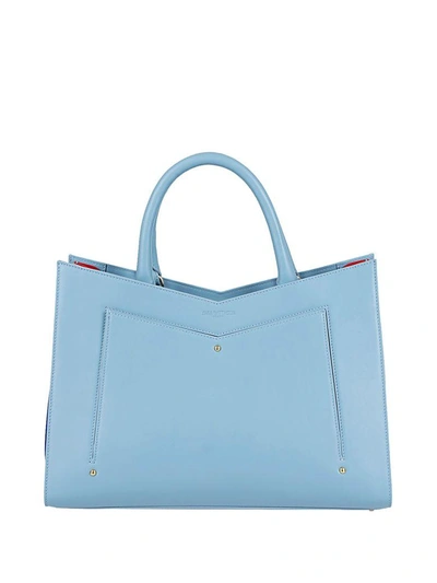 Shop Sara Battaglia Concertina Style Tote In Azzurro