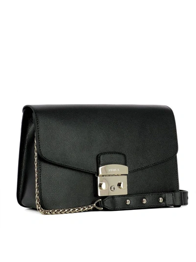 Shop Furla Black Leather Shoulder Bag