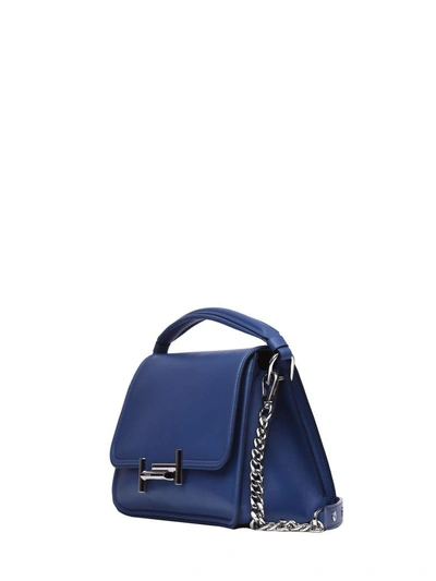 Shop Tod's Double T Bag In Jeans Scuro