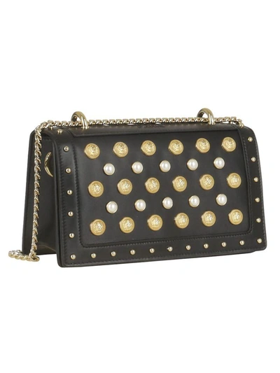 Shop Balmain Love Smooth Shoulder Bag In Nero