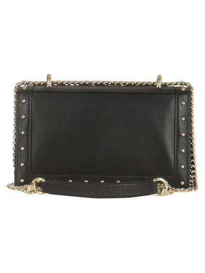 Shop Balmain Love Smooth Shoulder Bag In Nero