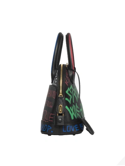 Shop Balenciaga Ville Graffiti Tote In Noir Vert Rouge Bleu