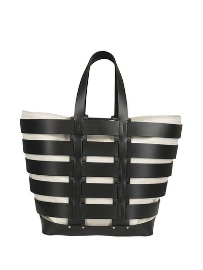 Shop Paco Rabanne Cage East West Tote In Black