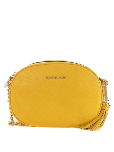 Shop Michael Kors Ginny Medium Shoulder Bag In Giallo