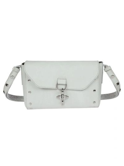 Shop Mm6 Maison Margiela Studded Shoulder Bag In Bianco