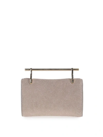 Shop M2malletier Fabricca Mini Glittered Leather Handbag In Gold