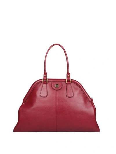 Shop Gucci Re(belle) Leather Bag In Rosso