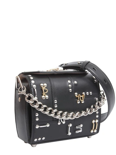 Shop Alexander Mcqueen Box Bag 19 Adorned With Hooks And Studs In Nero