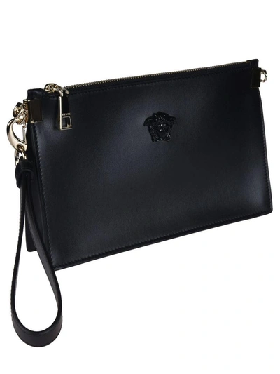 Shop Versace Medusa Clutch Bag In Nero