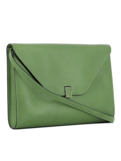 Valextra Green Leather Pochette | ModeSens