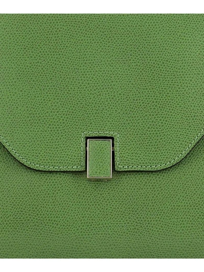 Shop Valextra Green Leather Pochette