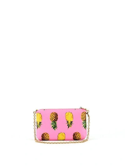 Shop Dolce & Gabbana Pink Ananas Print Micro Bag