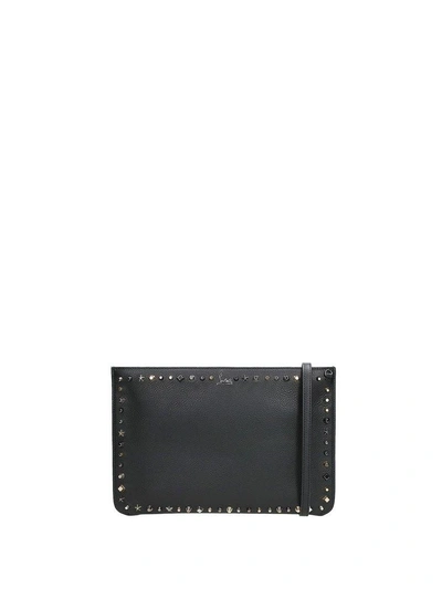 Shop Christian Louboutin Louboutin Black Pochette In Black Multimetal