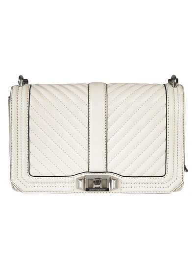 Shop Rebecca Minkoff Chevron Quilted Love Shoulder Bag In White