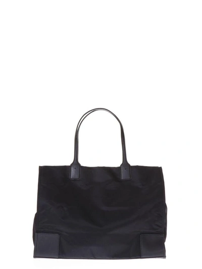 Shop Tory Burch Ella Tote Black Bag In Leather With Logo