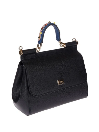 Shop Dolce & Gabbana Sicily Shoulder Bag In Nero