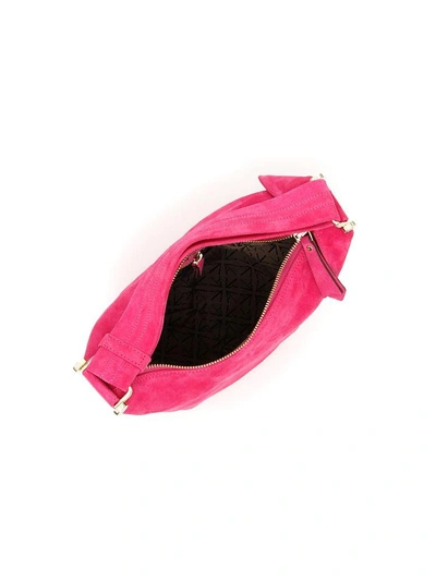 Shop Manu Atelier Suede Micro Fernweh Bag In Fuxia Suede Leather (fuchsia)