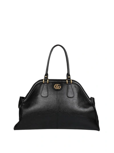 Shop Gucci Re(belle) Leather Bag In Nero