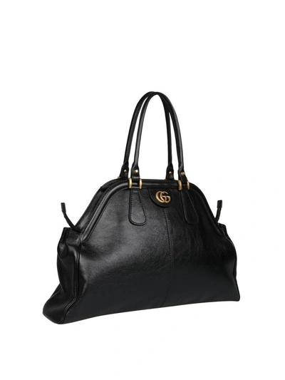 Shop Gucci Re(belle) Leather Bag In Nero
