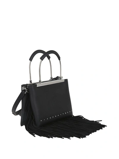 Shop Alexander Wang Fringed Small Dime Tote In Black