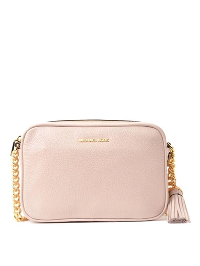 Shop Michael Michael Kors Ginny Bag In Powdered Leather In Soft Pink