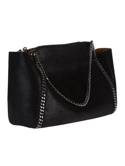 Shop Stella Mccartney Black Falabella Reversible M Tote Bag