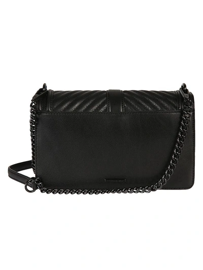 Shop Rebecca Minkoff Chevron Quilted Love Shoulder Bag In Black