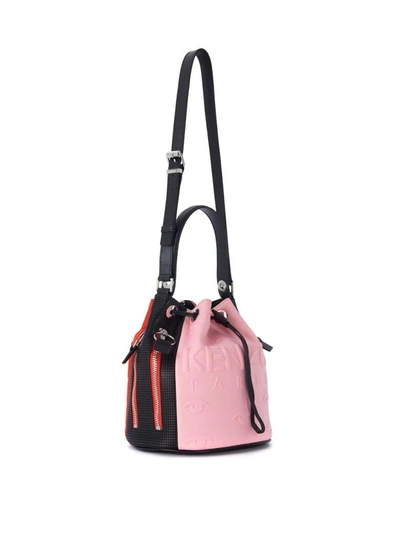 Shop Kenzo Kombo Pink, Red And Black Bucket Bag In Multicolor
