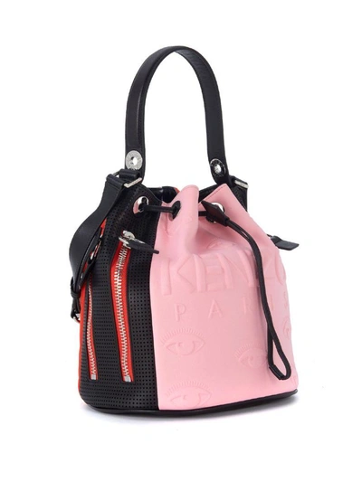 Shop Kenzo Kombo Pink, Red And Black Bucket Bag In Multicolor