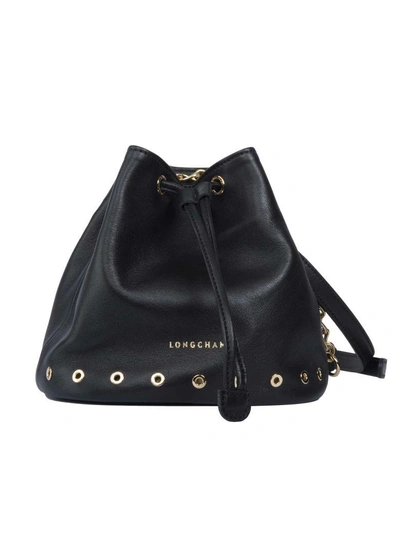 Shop Longchamp Paris Rocks Bucket Bag In Black
