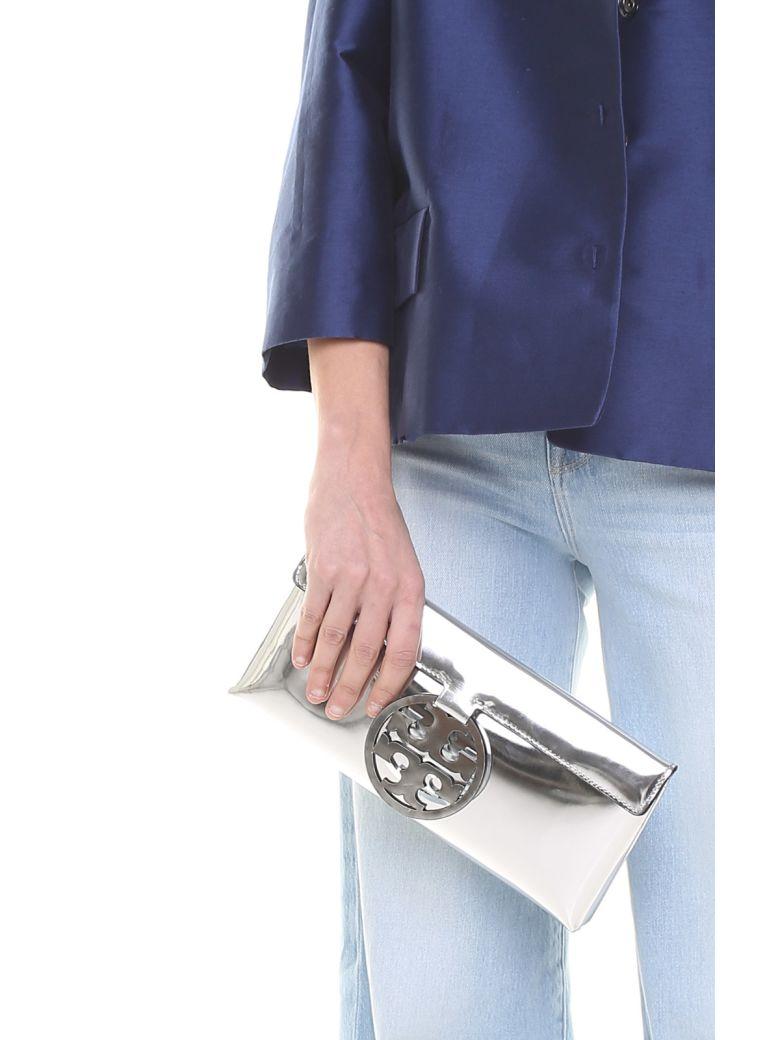 tory burch clutch silver