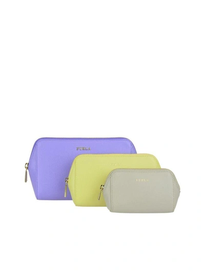 Shop Furla Large Electra Cosmetic Case Set In Giglio-cedro-vaniglia