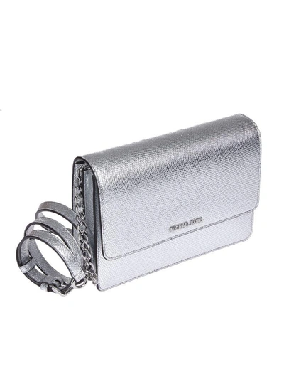 Shop Michael Kors Michael  Daniela Shoulder Bag In Silver